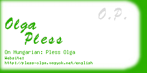 olga pless business card